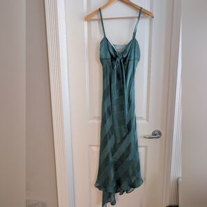 RW&CO. | Vintage Asymmetrical Green Striped Dress | M